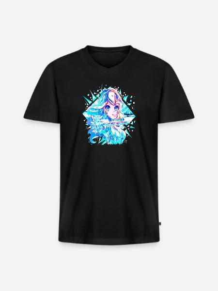 Anime Snow Queen Ice Princess - Men's Premium Organic T-shirt with V-neck - black