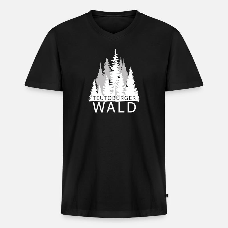 Teutoburger Wald - Männer Premium Bio T-Shirt mit V-Ausschnitt - Schwarz