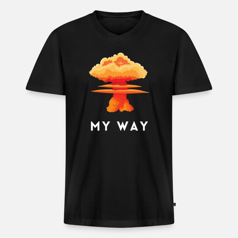 My Way Explosive Sturkopf-Denkmuster-Aussage - Männer Premium Bio T-Shirt mit V-Ausschnitt - Schwarz