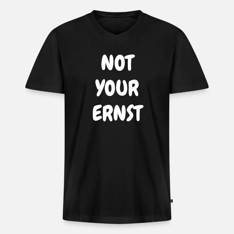 Not your Ernst Denglisch - Männer Premium Bio T-Shirt mit V-Ausschnitt - Schwarz