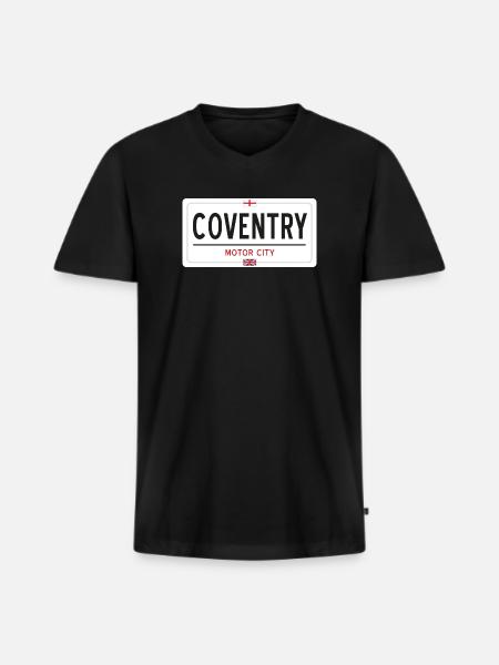 Coventry place sign - Men's Premium Organic T-shirt with V-neck - black