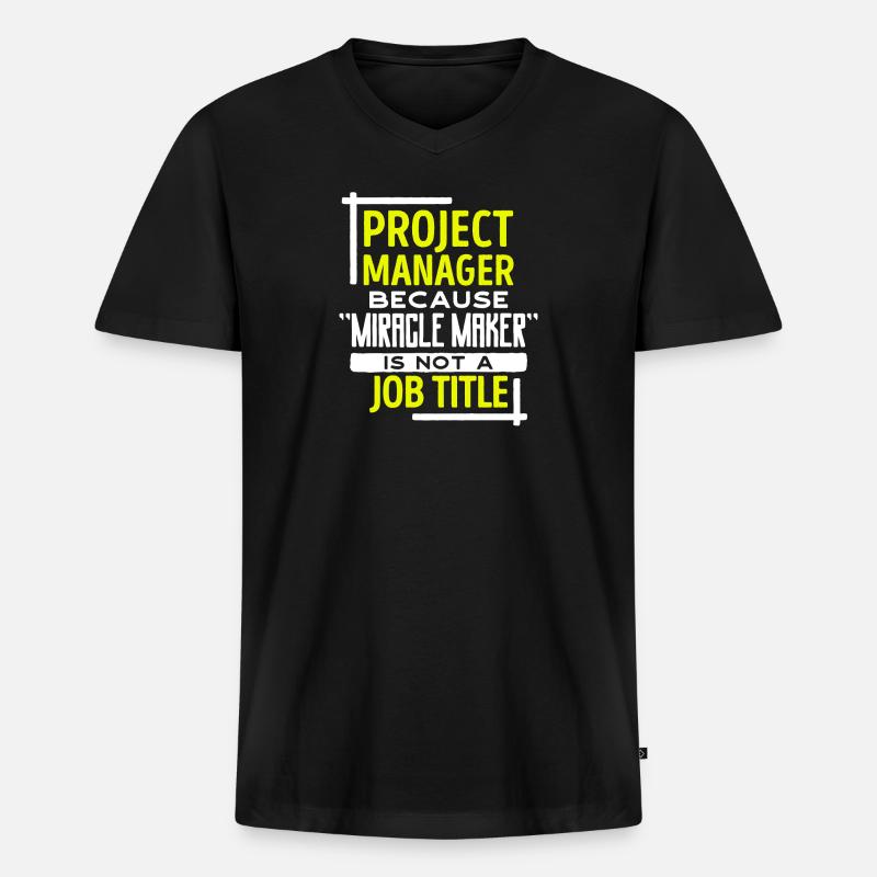 Projektmanager Statement Job Manager Karriere - Männer Premium Bio T-Shirt mit V-Ausschnitt - Schwarz