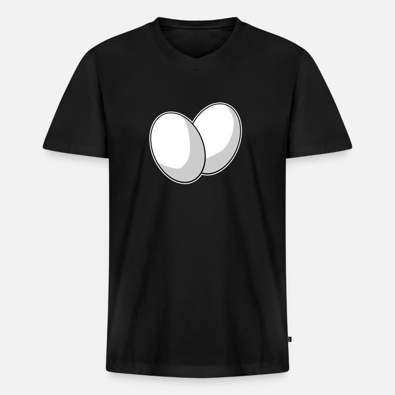 Ei Eier - Männer Premium Bio T-Shirt mit V-Ausschnitt - Schwarz