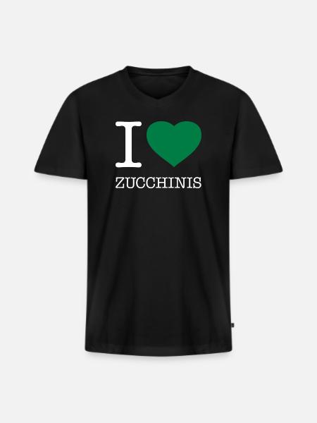 I LOVE ZUCCHINIS - Men's Premium Organic T-shirt with V-neck - black