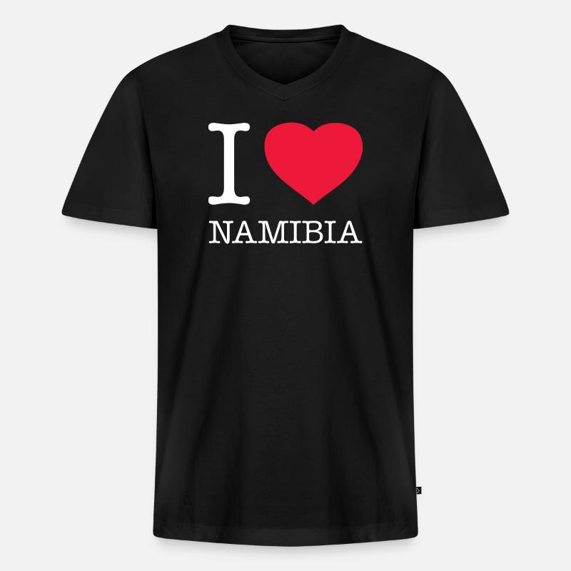 I LOVE NAMIBIA - Männer Premium Bio T-Shirt mit V-Ausschnitt - Schwarz
