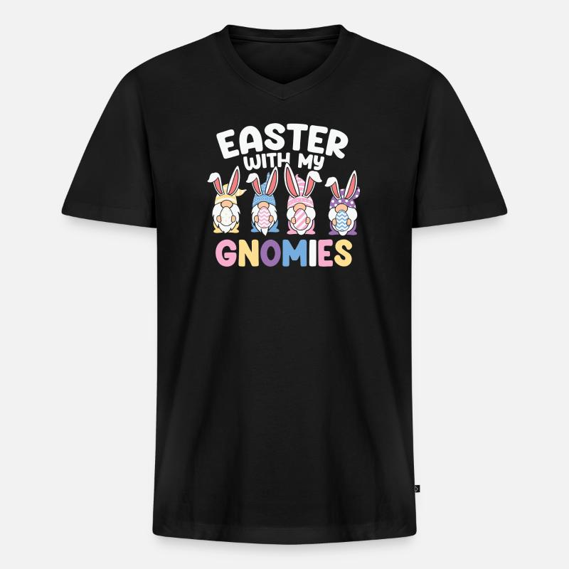 Easter, Happy Easter, Chocolate Egg - Men's Premium Organic T-shirt with V-neck - black