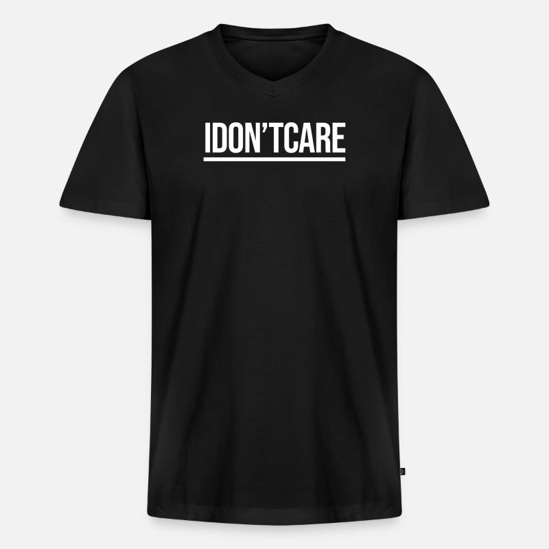 Ist Mir Wurscht Egal Statement Gleichgültig - Männer Premium Bio T-Shirt mit V-Ausschnitt - Schwarz