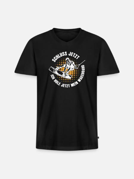 Stunt Wakeboard Surfboard Kitesurfer Statement - Men's Premium Organic T-shirt with V-neck - black