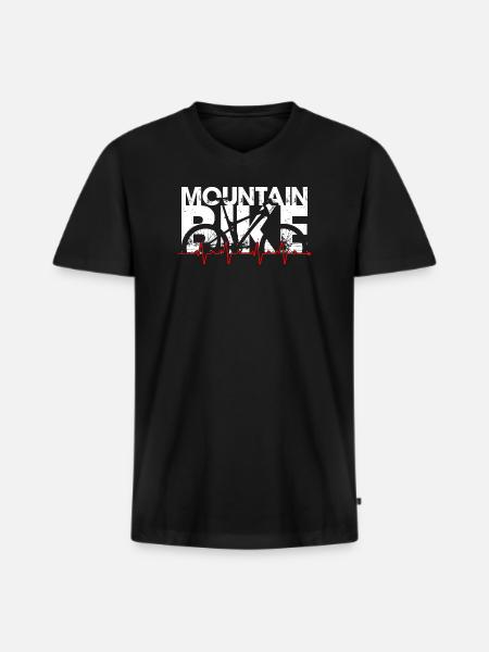 Rythme du VTT - T-shirt encolure en V Premium bio Homme - noir