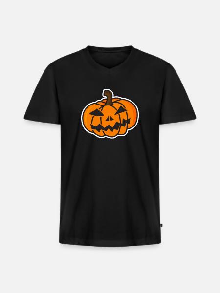 Funny Halloween Pumpkin Mock-up - Men's Premium Organic T-shirt with V-neck - black