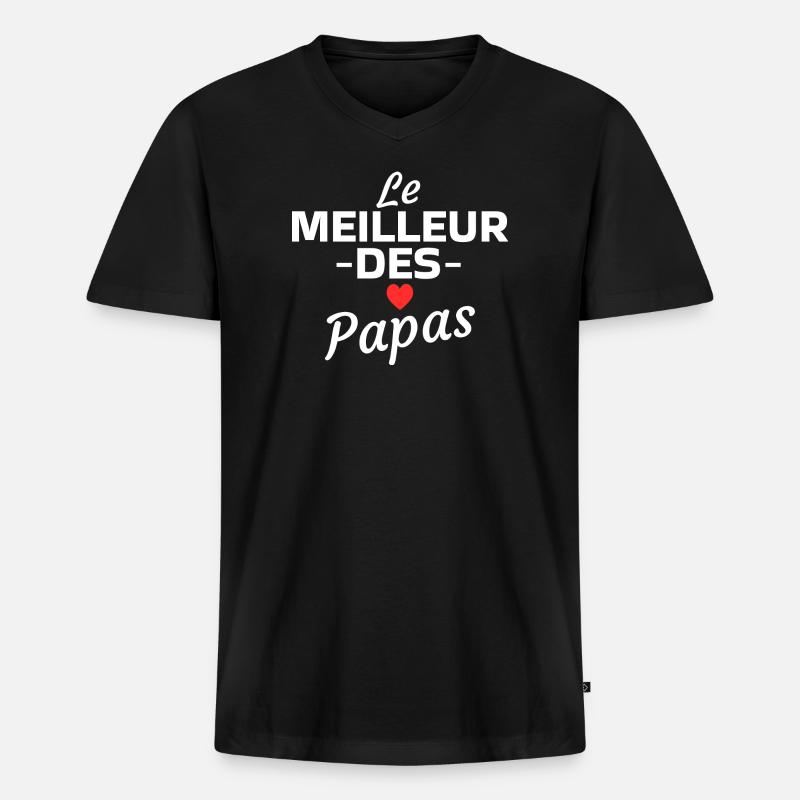 Das Beste unter den Vätern - Männer Premium Bio T-Shirt mit V-Ausschnitt - Schwarz