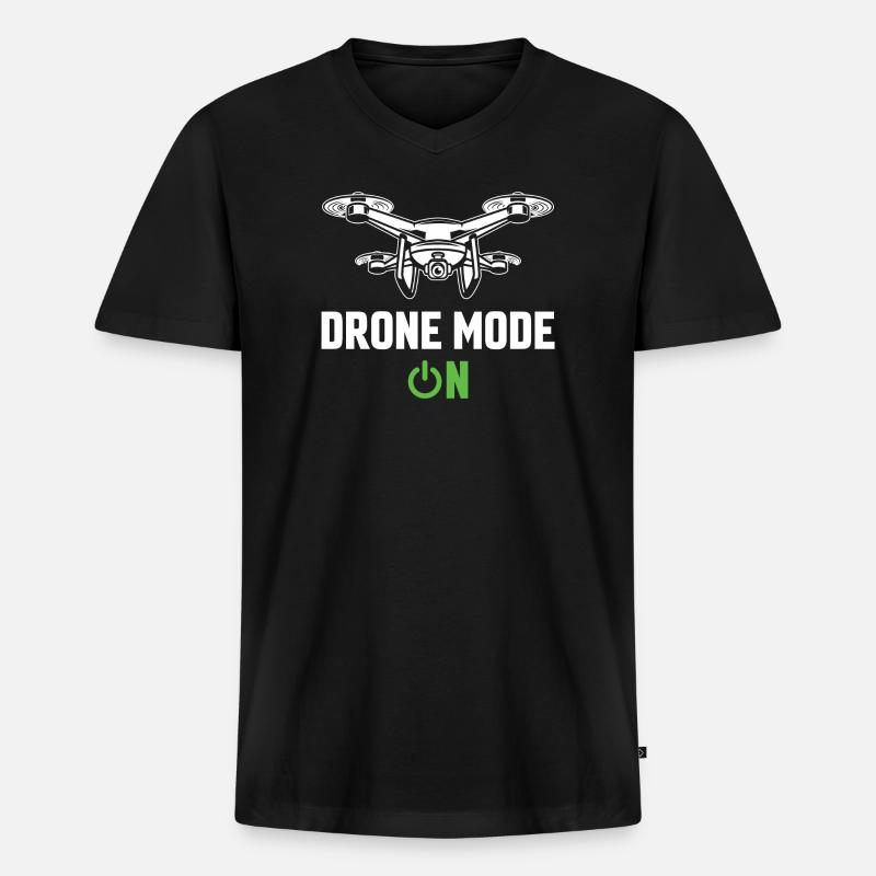 Drohnen-Modus Ein - Männer Premium Bio T-Shirt mit V-Ausschnitt - Schwarz