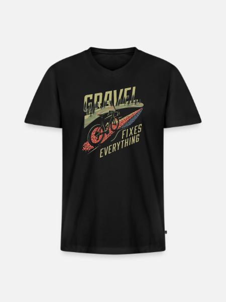 Gear and Trail Cycling Art - Men's Premium Organic T-shirt with V-neck - black
