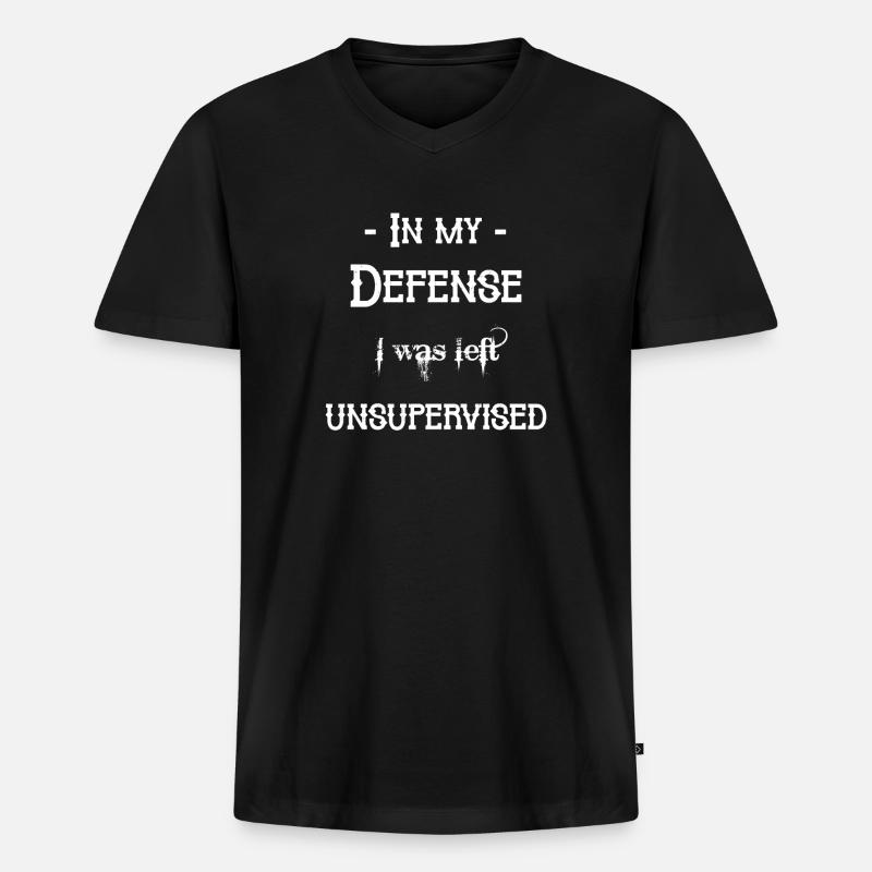 I was left unsupervised - Männer Premium Bio T-Shirt mit V-Ausschnitt - Schwarz
