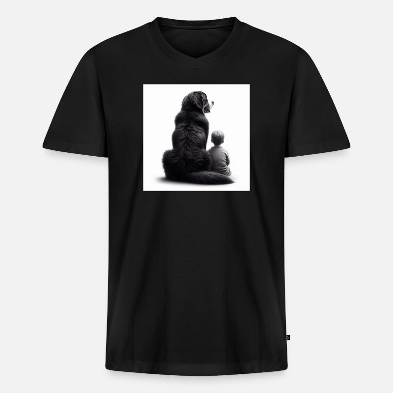 Berner Sennenhund - Männer Premium Bio T-Shirt mit V-Ausschnitt - Schwarz
