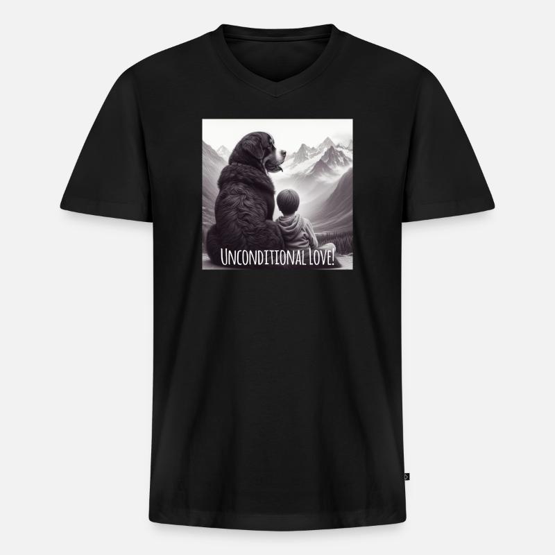 Berner Sennenhund - Männer Premium Bio T-Shirt mit V-Ausschnitt - Schwarz
