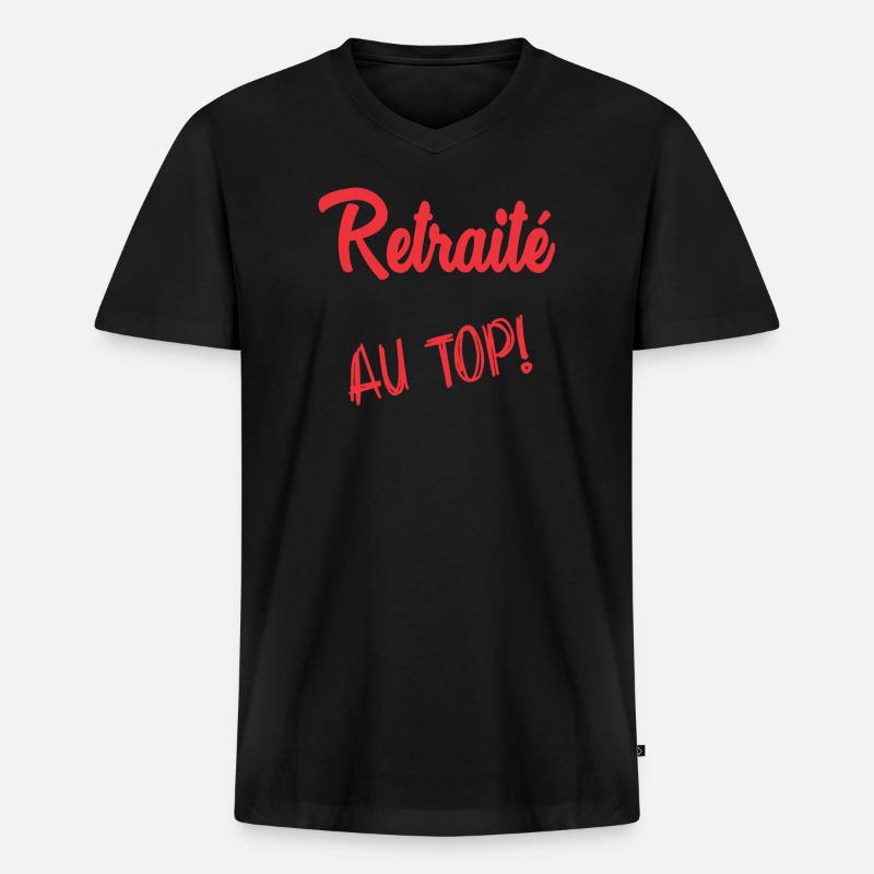 RUHESTAND. RUHESTAND. PENSIONIERT - Männer Premium Bio T-Shirt mit V-Ausschnitt - Schwarz