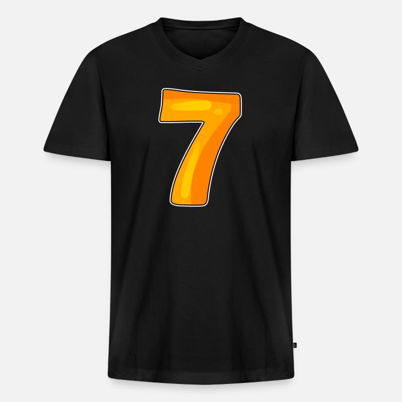 7 - Männer Premium Bio T-Shirt mit V-Ausschnitt - Schwarz