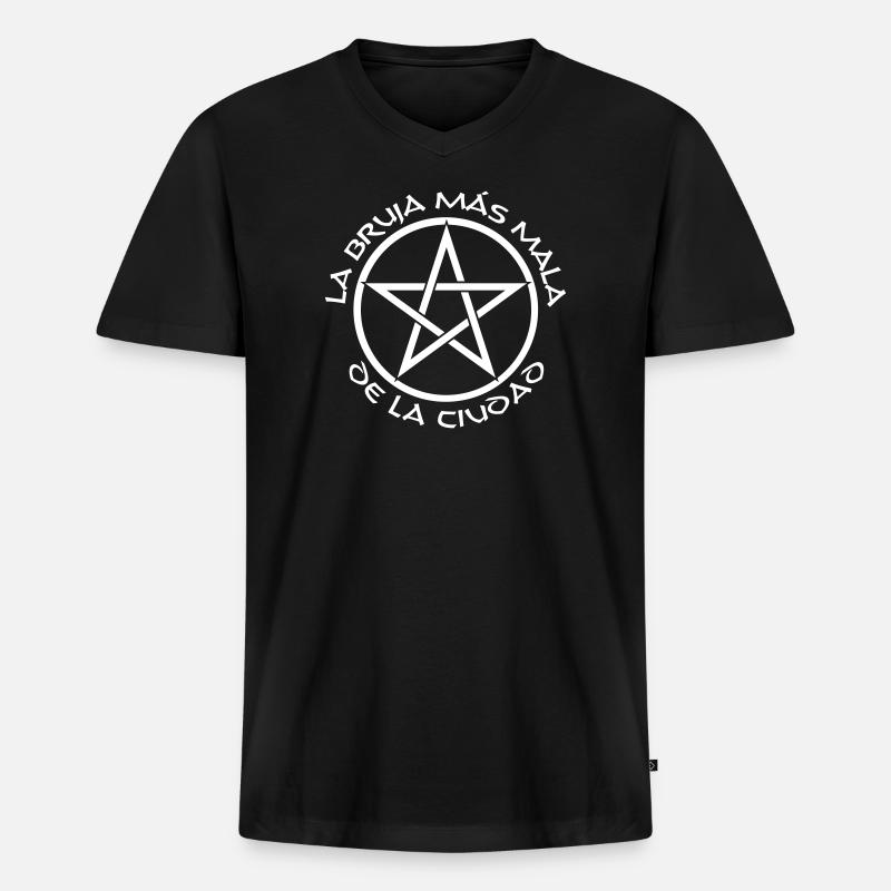 Die böseste Hexe - Männer Premium Bio T-Shirt mit V-Ausschnitt - Schwarz