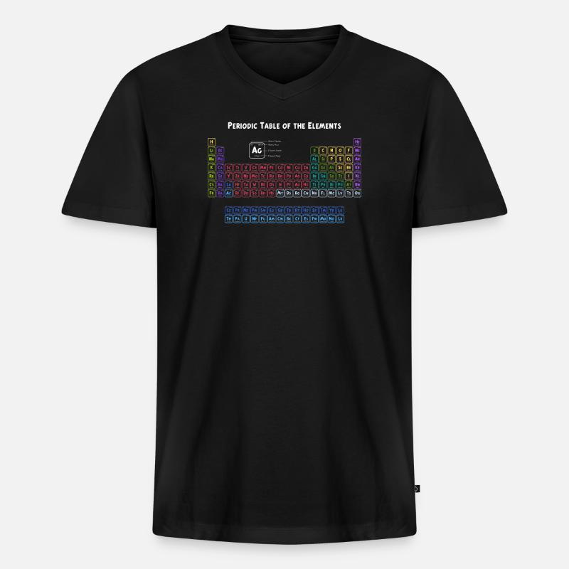 Periodensystem der Elemente - Männer Premium Bio T-Shirt mit V-Ausschnitt - Schwarz