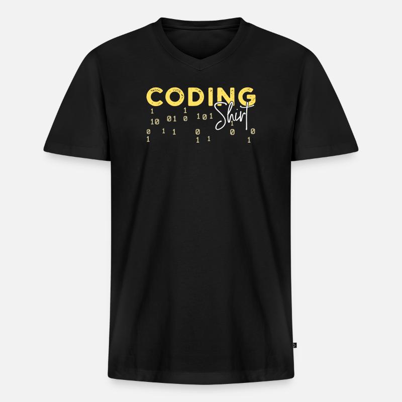 Coden Statement Developer Programmer Scripting - Men's Premium Organic T-shirt with V-neck - black