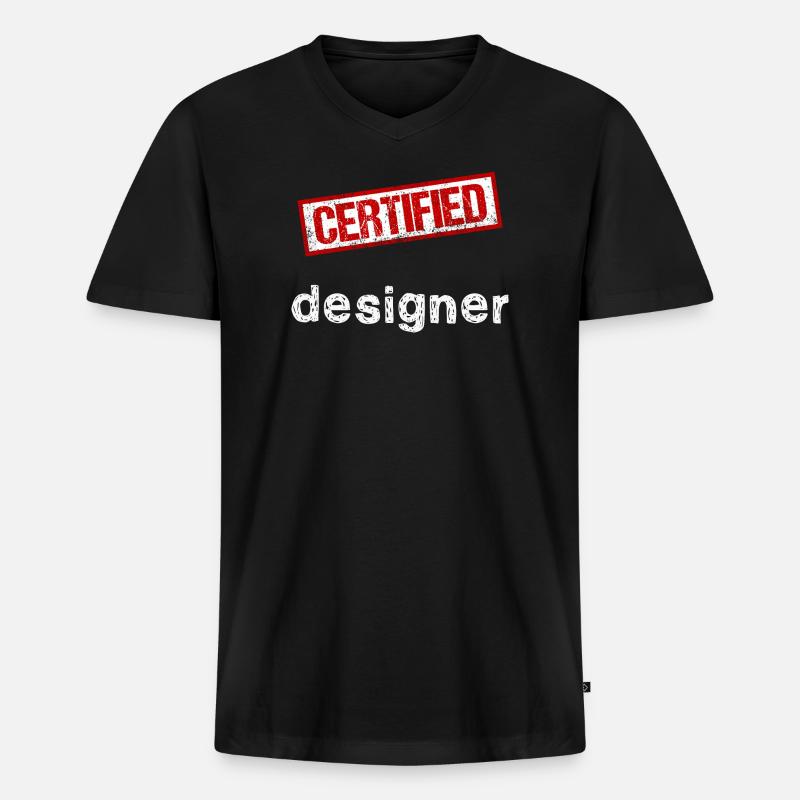 Designer - Männer Premium Bio T-Shirt mit V-Ausschnitt - Schwarz