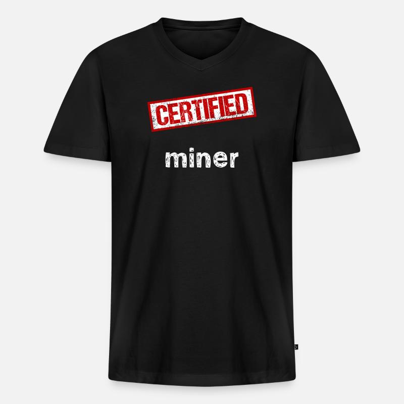 Bergarbeiter - Männer Premium Bio T-Shirt mit V-Ausschnitt - Schwarz