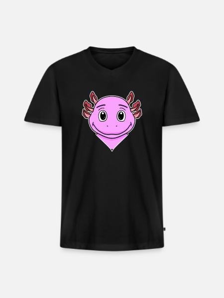 Axolotl Motif Kids - Men's Premium Organic T-shirt with V-neck - black