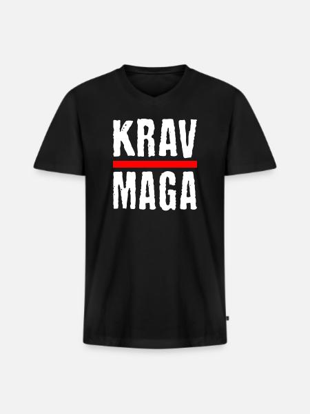 Cool Krav Maga Design - Autodéfense - T-shirt encolure en V Premium bio Homme - noir