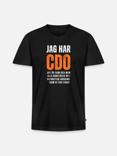 Jag har CDO - Ekologisk premium-T-shirt med V-ringning herr - svart