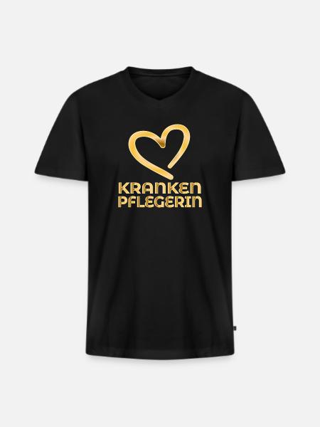 DANKESCHÖN KRANKENPFLEGERIN - Männer Premium Bio T-Shirt mit V-Ausschnitt - Schwarz