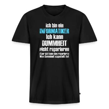 Informatiker Informatik - Männer Premium Bio T-Shirt mit V-Ausschnitt - Schwarz - Vorne - Nico (187cm)