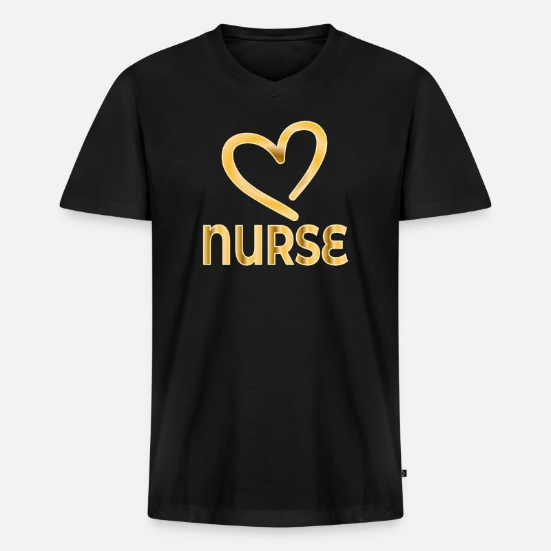 DANKE KRANKENSCHWESTER - Wertschätzung - Männer Premium Bio T-Shirt mit V-Ausschnitt - Schwarz