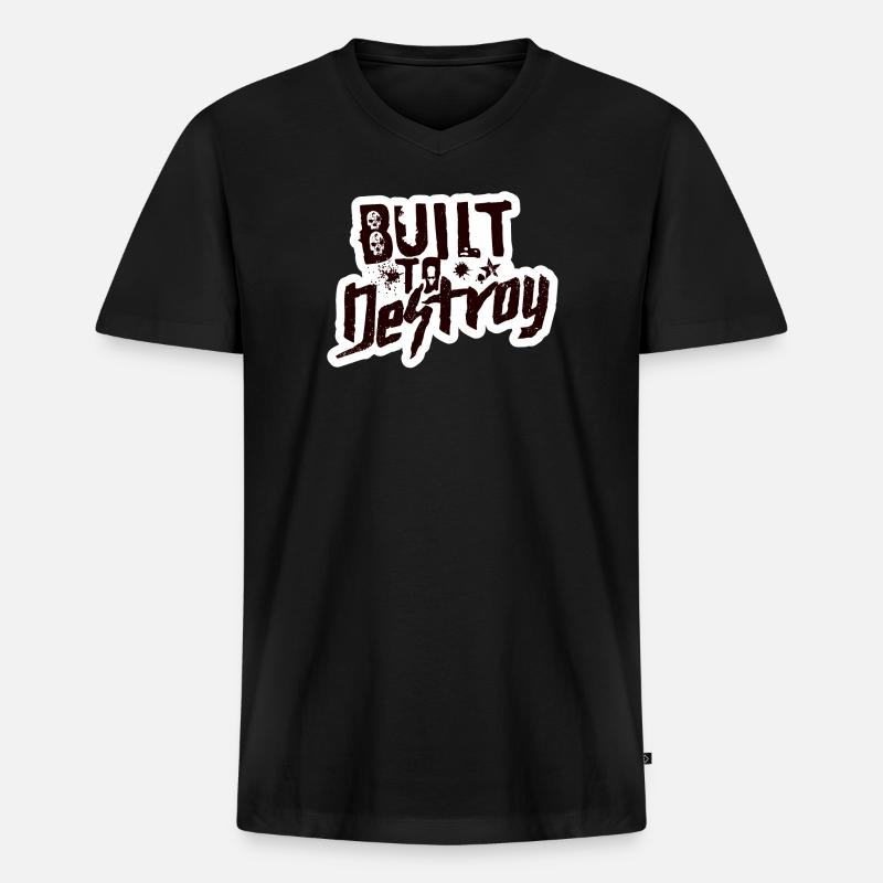 Built To Destroy - Männer Premium Bio T-Shirt mit V-Ausschnitt - Schwarz