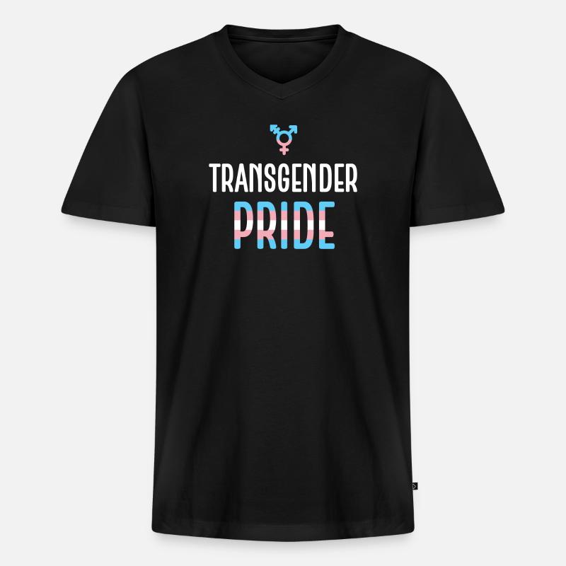 LGBTQ Pride Monat - Transgender Pride - Männer Premium Bio T-Shirt mit V-Ausschnitt - Schwarz