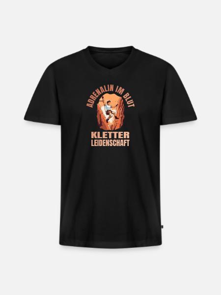 Adrenalin im Blut - Männer Premium Bio T-Shirt mit V-Ausschnitt - Schwarz