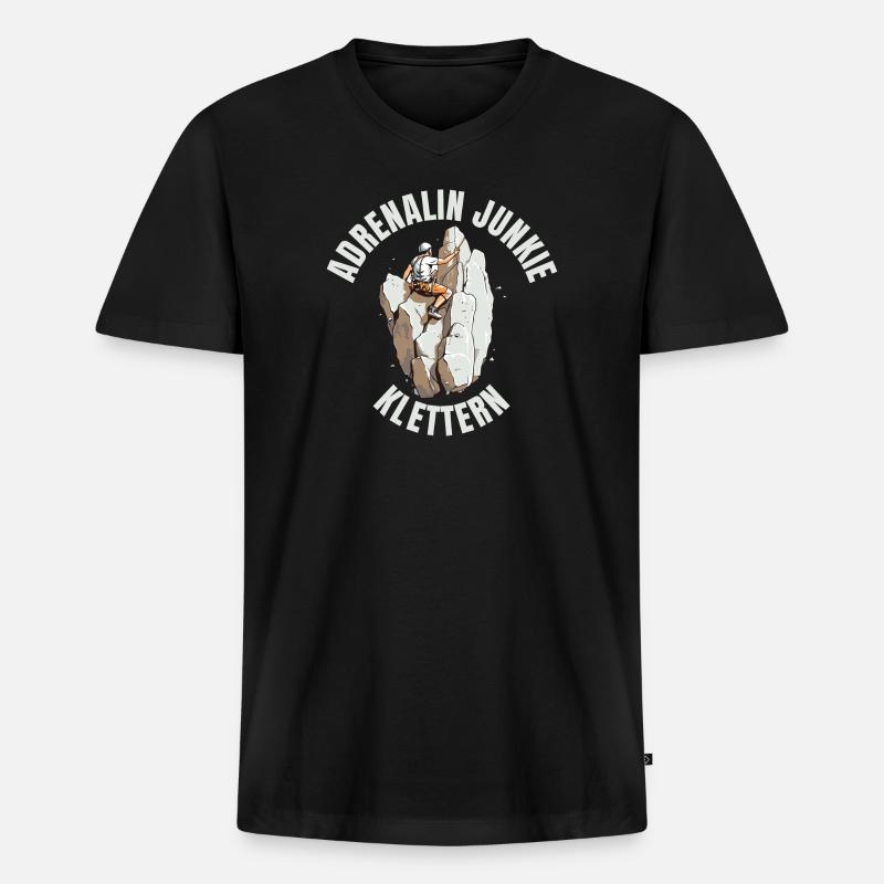 Adrenalin Junkie - Männer Premium Bio T-Shirt mit V-Ausschnitt - Schwarz