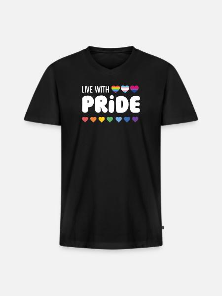LGBTQ Pride Month - Live with Pride - Men's Premium Organic T-shirt with V-neck - black