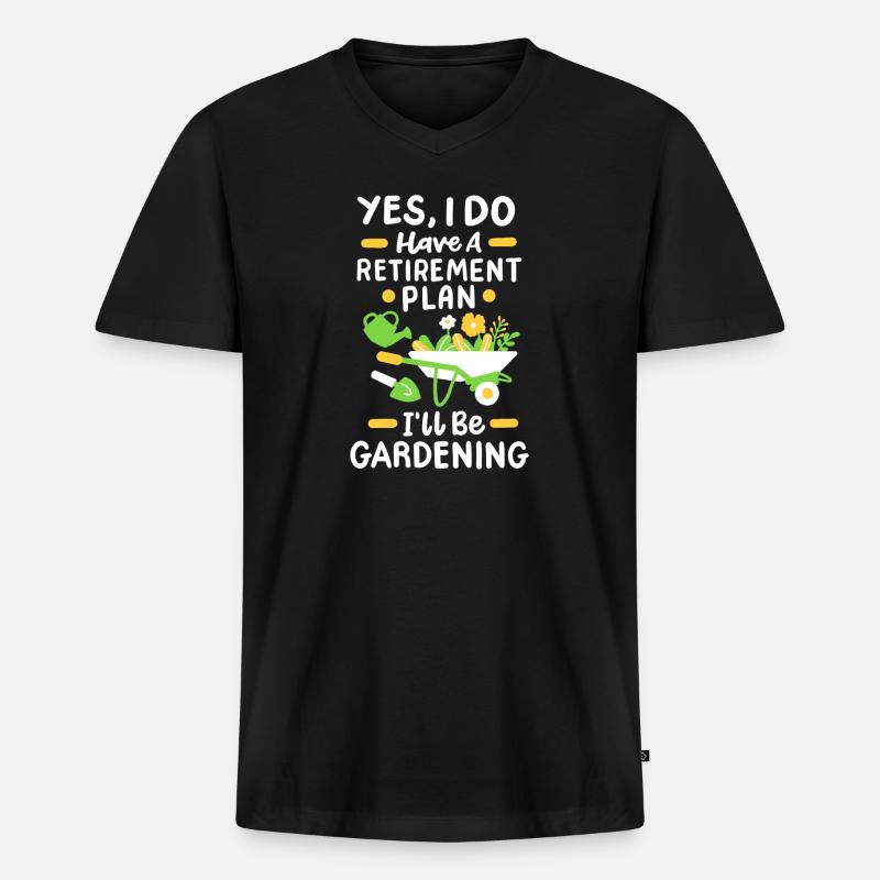 Garten Gartenarbeit Pflanzen - Männer Premium Bio T-Shirt mit V-Ausschnitt - Schwarz