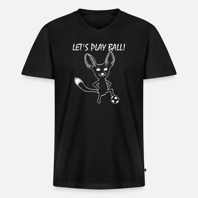 Fennek Let's Play Ball! - Männer Premium Bio T-Shirt mit V-Ausschnitt - Schwarz