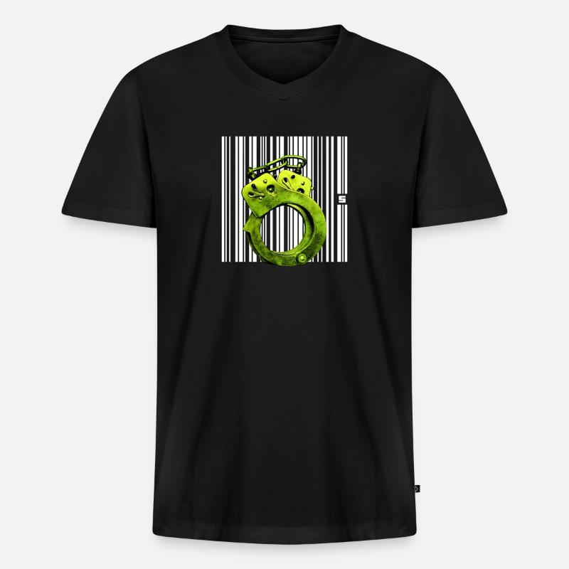 SPOT - STATUS - Männer Premium Bio T-Shirt mit V-Ausschnitt - Schwarz