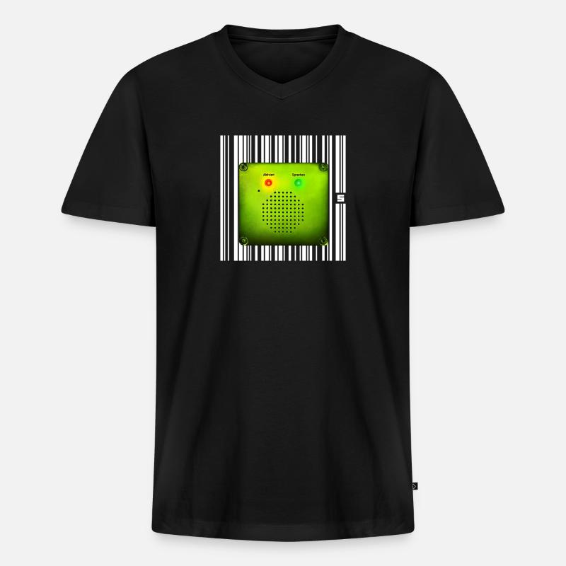 SPOT - PASSIV - Männer Premium Bio T-Shirt mit V-Ausschnitt - Schwarz