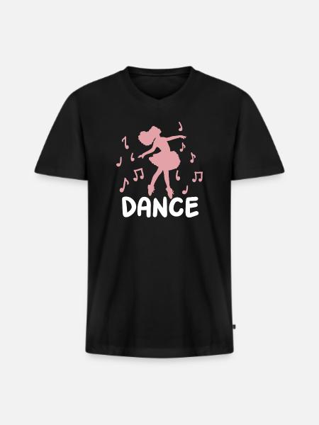 Ballett Tanzen Ballerina - Männer Premium Bio T-Shirt mit V-Ausschnitt - Schwarz