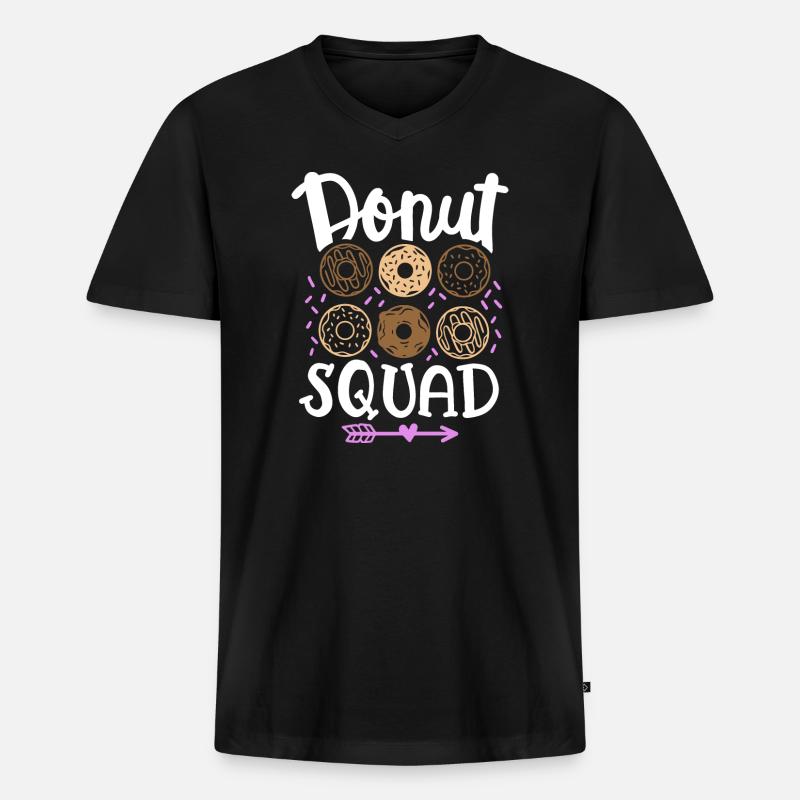 Donut Squad Donut Liebhaber - Männer Premium Bio T-Shirt mit V-Ausschnitt - Schwarz