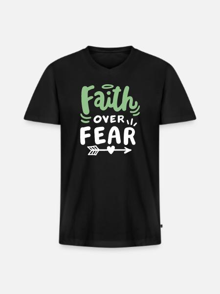 Christlicher Glaube Bibel Zitat - Männer Premium Bio T-Shirt mit V-Ausschnitt - Schwarz