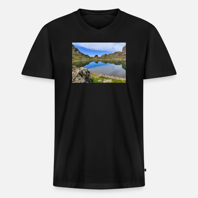 Robert See - Männer Premium Bio T-Shirt mit V-Ausschnitt - Schwarz
