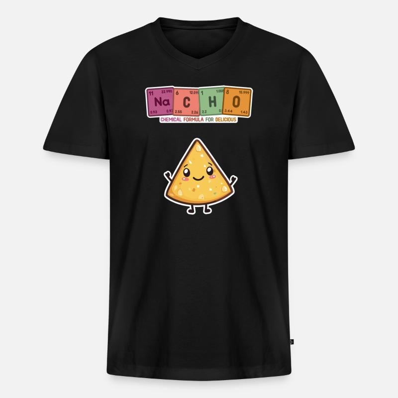 Nacho - Periodensystem - Männer Premium Bio T-Shirt mit V-Ausschnitt - Schwarz