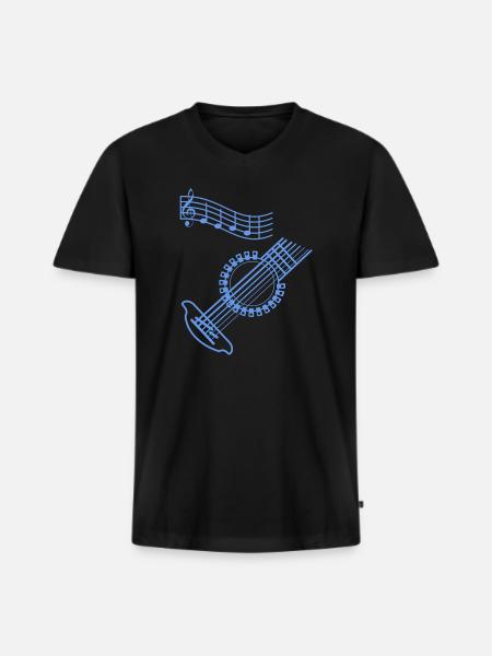 Guitar musician - Men's Premium Organic T-shirt with V-neck - black
