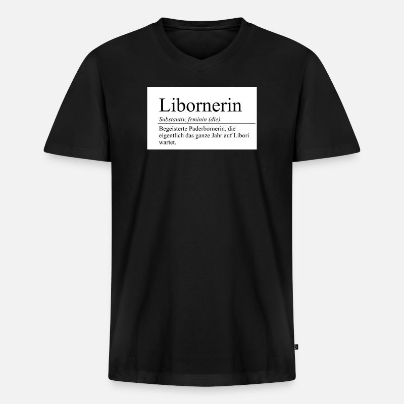 libornerin - Männer Premium Bio T-Shirt mit V-Ausschnitt - Schwarz
