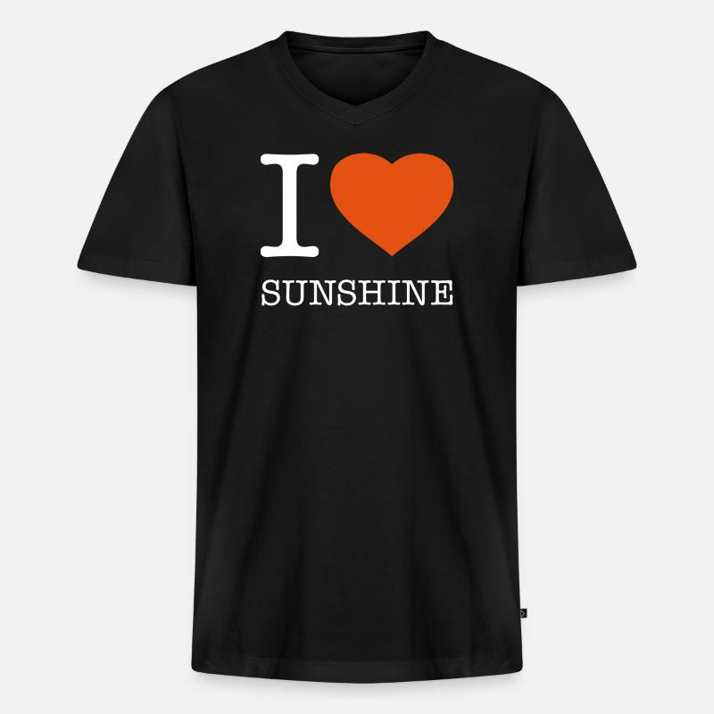 I LOVE SUNSHINE Sonne - Männer Premium Bio T-Shirt mit V-Ausschnitt - Schwarz